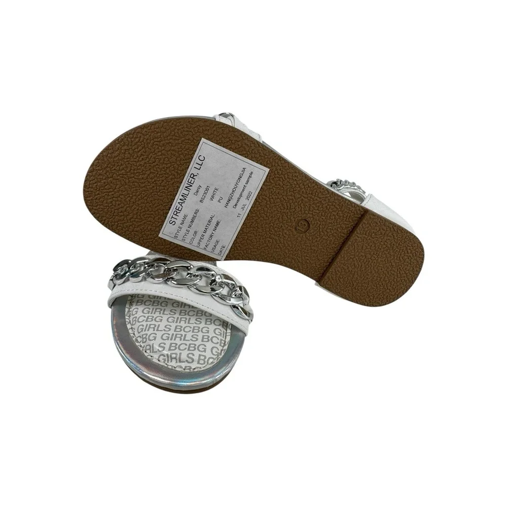 BCBG Girls White flat sandals Size 13 M